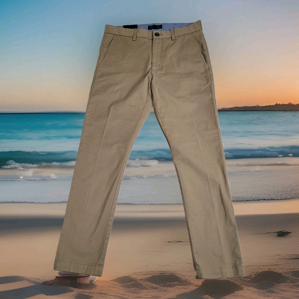 🍌NWT Banana Republic Pants Mens 30x30 Khaki FULTON Stretch Skinny Chino Preppy